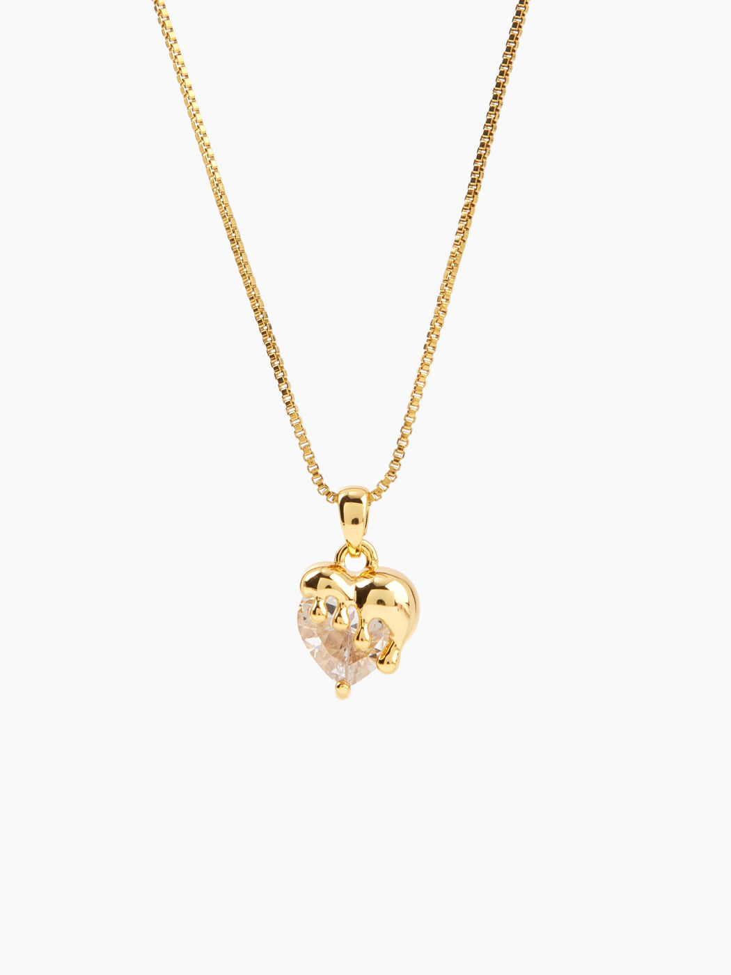 18k Gold Plated Heart Pattern Copper Pendant Necklace