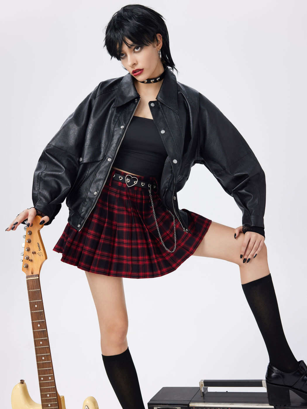 Festival Outfits City Chic Faux Leather Zipper Jacket For Daily Casual