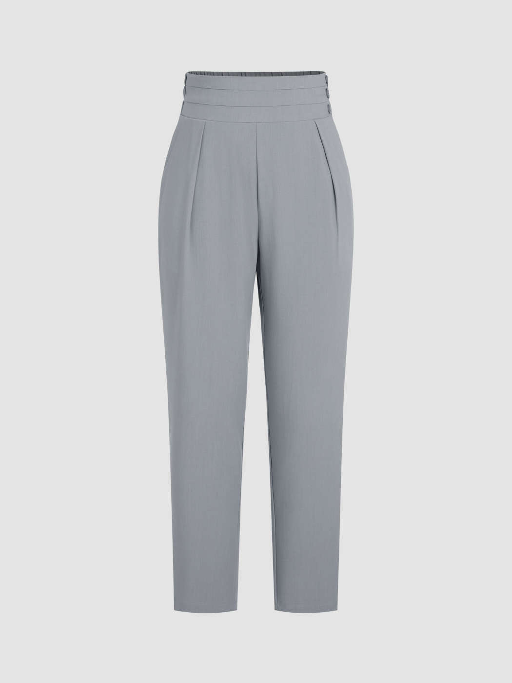 High Waist Solid Tapered Trousers - Cider