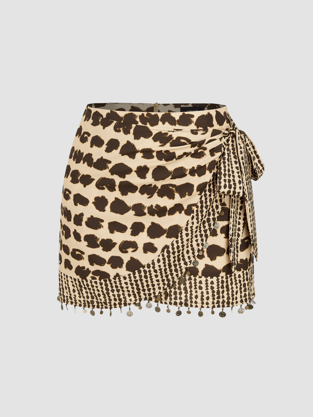 Mittlere Taille Tierische Tassel Mini-Rocke Kurve & Plus