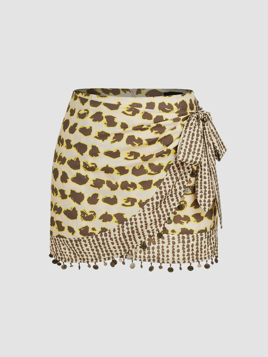 Mid Waist Animal Tassel Mini Skirt Curve & Plus