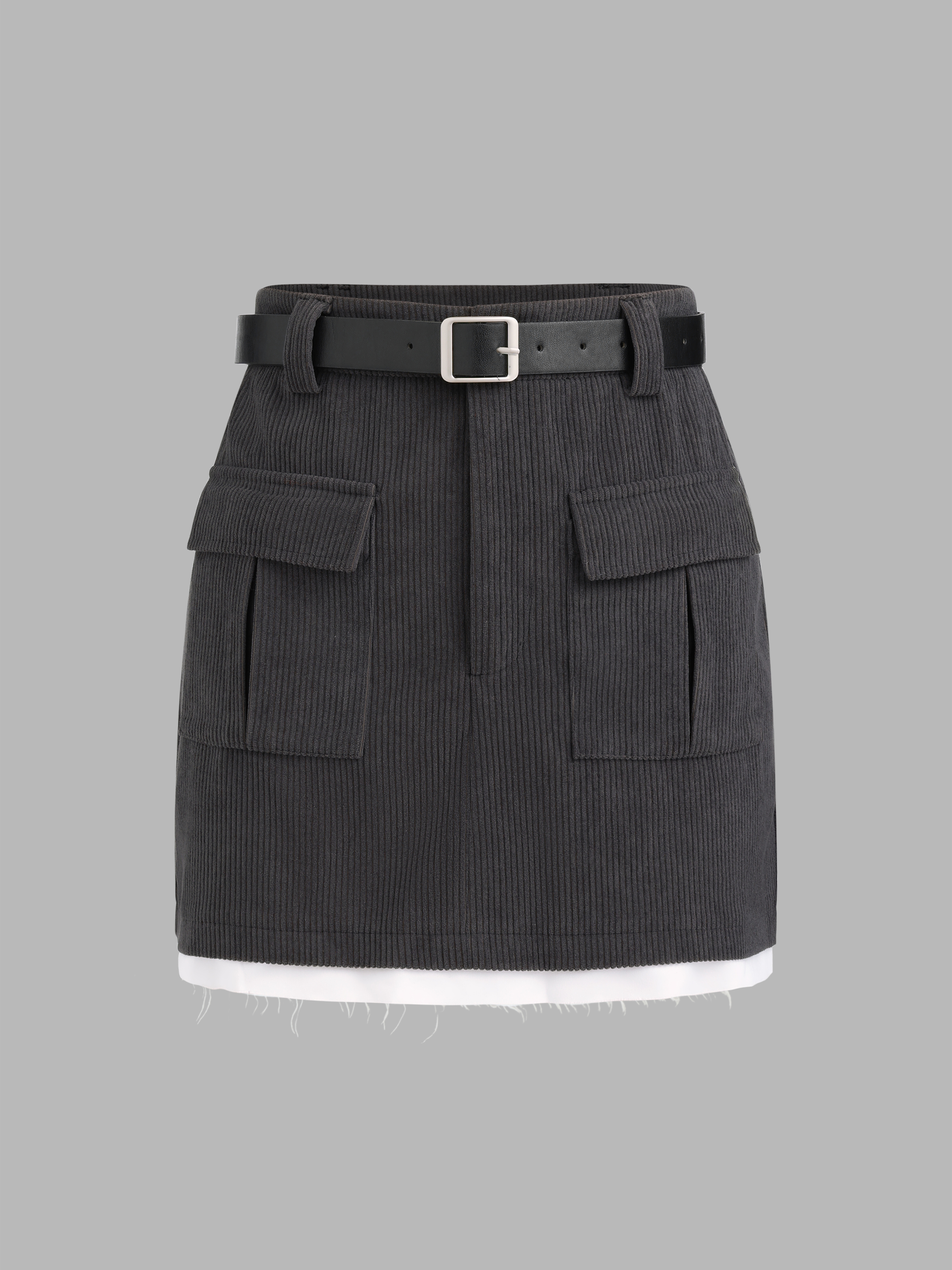 【NONCODE】Raman Corduroy Cargo Skirt (Belt Set) Pacsun Belted Cargo Denim Mini Skirt | PacSun