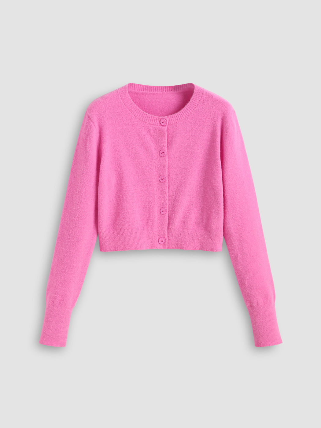 Round Neckline Button Cardigan