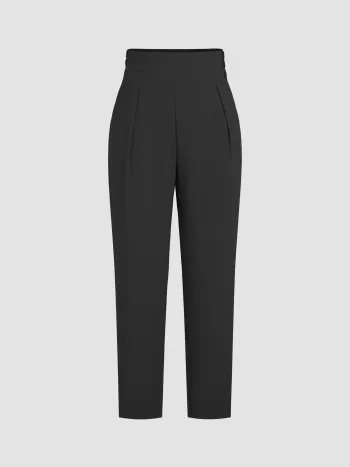  Hochtaillierte einfarbige konische Hosen