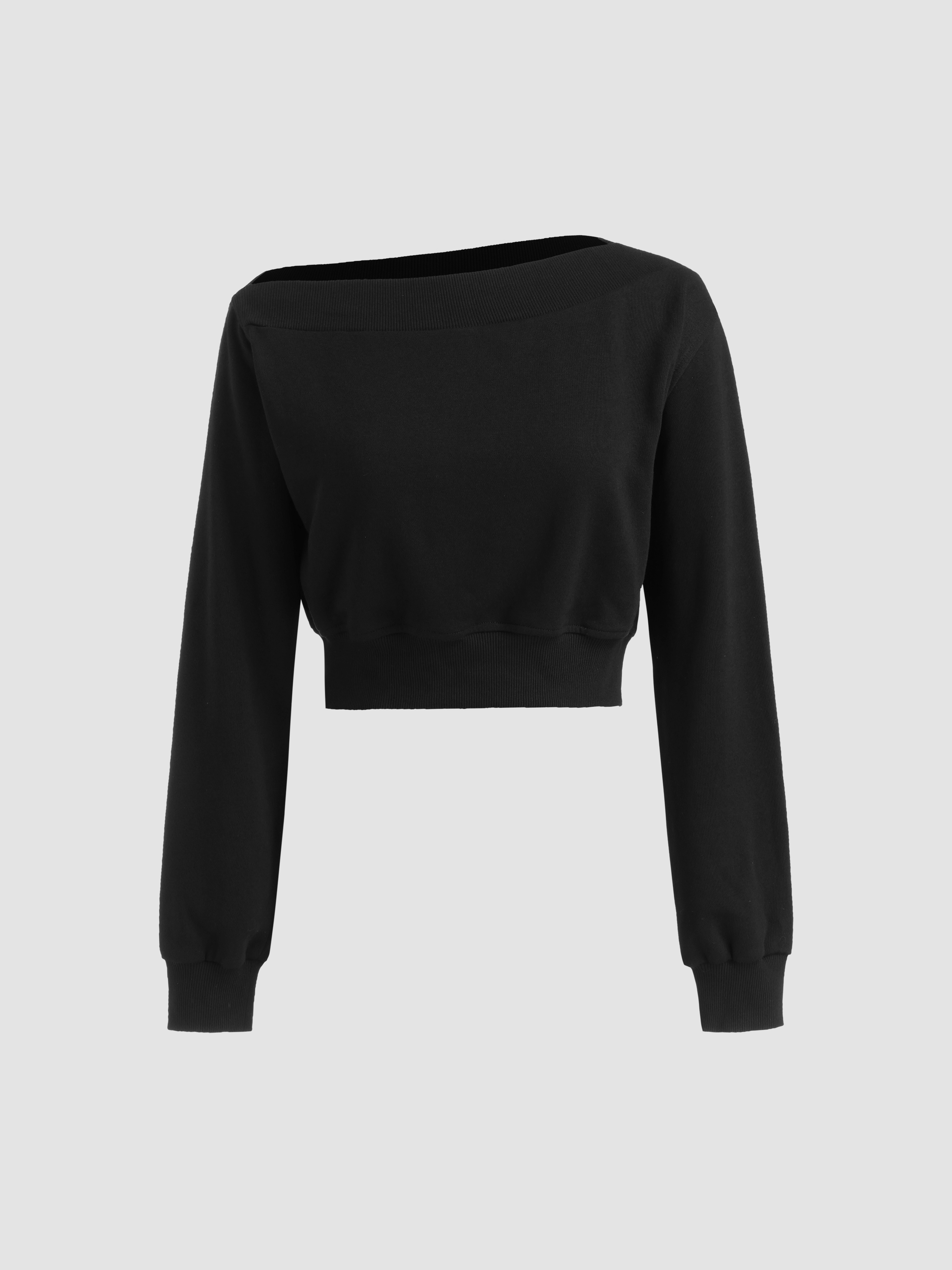 Asymmetrical neck online sweatshirt