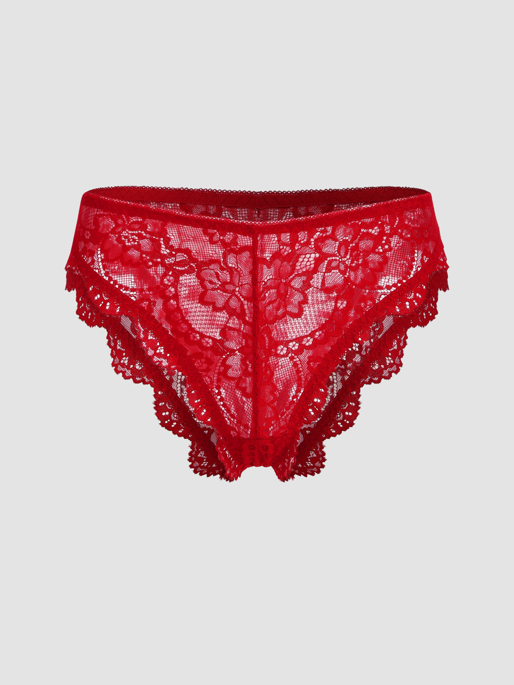Lace Mid Rise See-through Brief