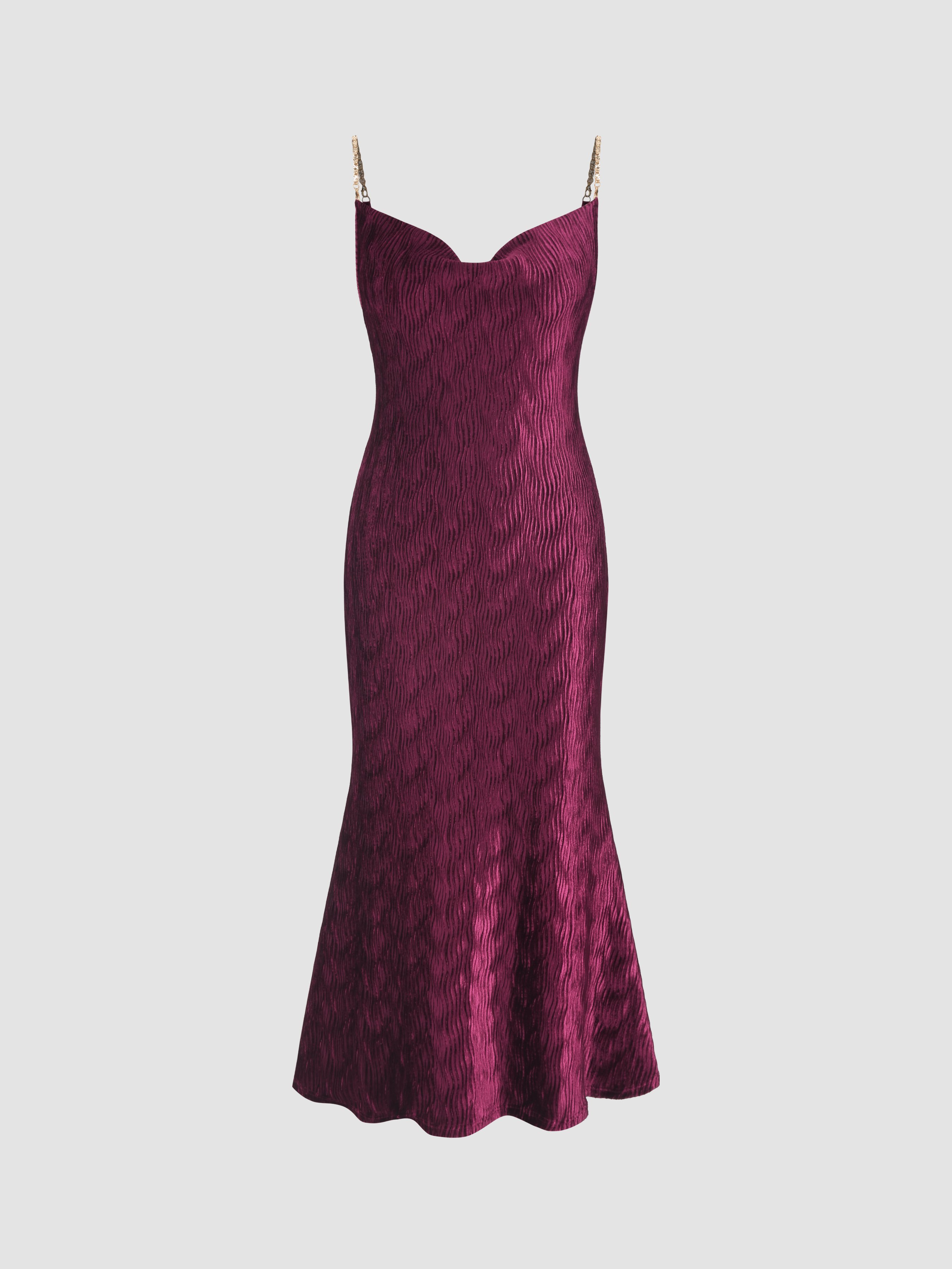 Maria One Shoulder Snake Chain Maxi Dress