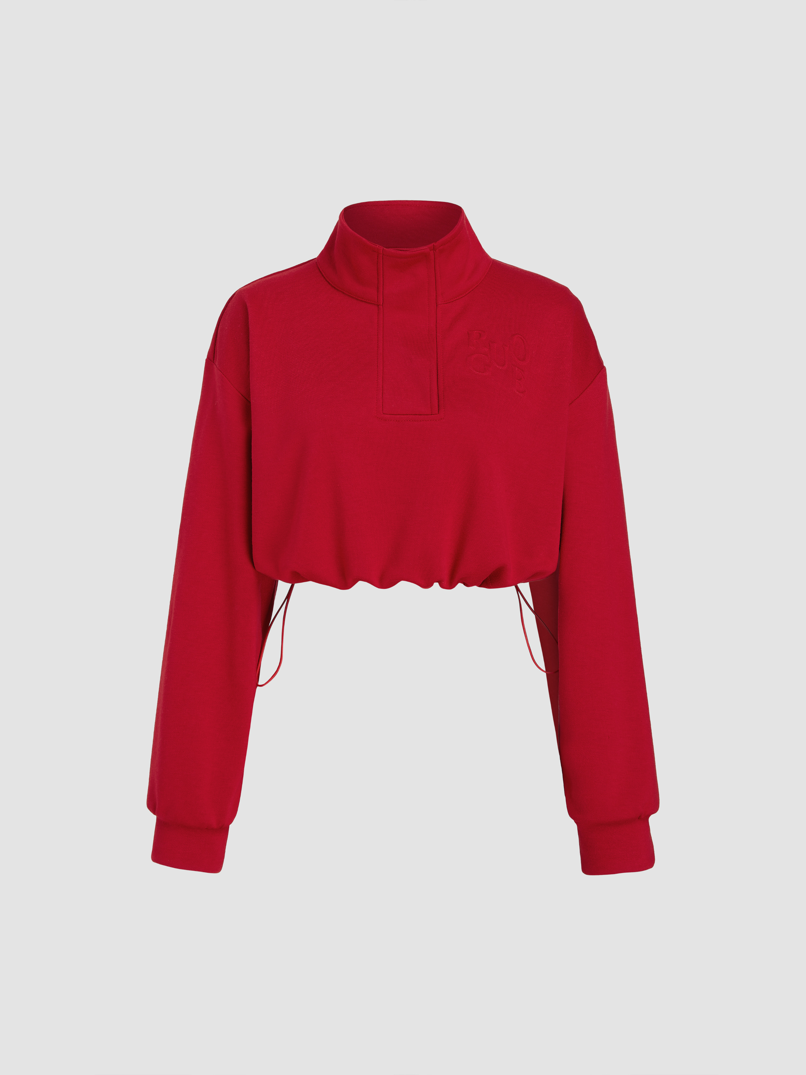 Crop drawstring online sweater