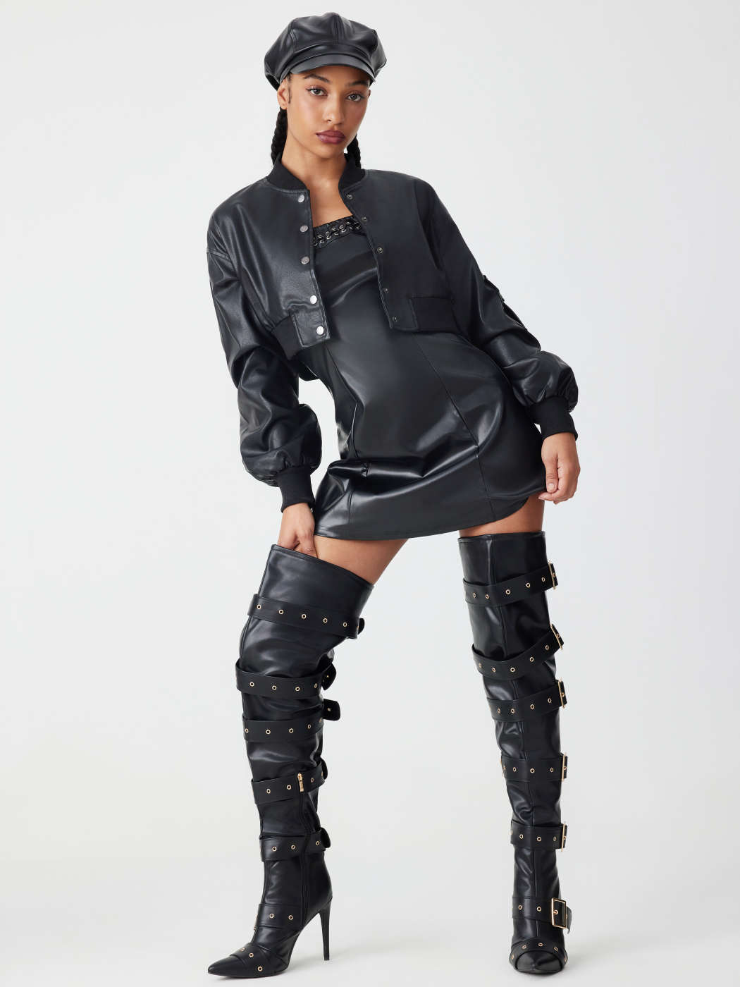 Denim Graue Stiefel Overknee Denim Schnallen Overknee Stiefel For