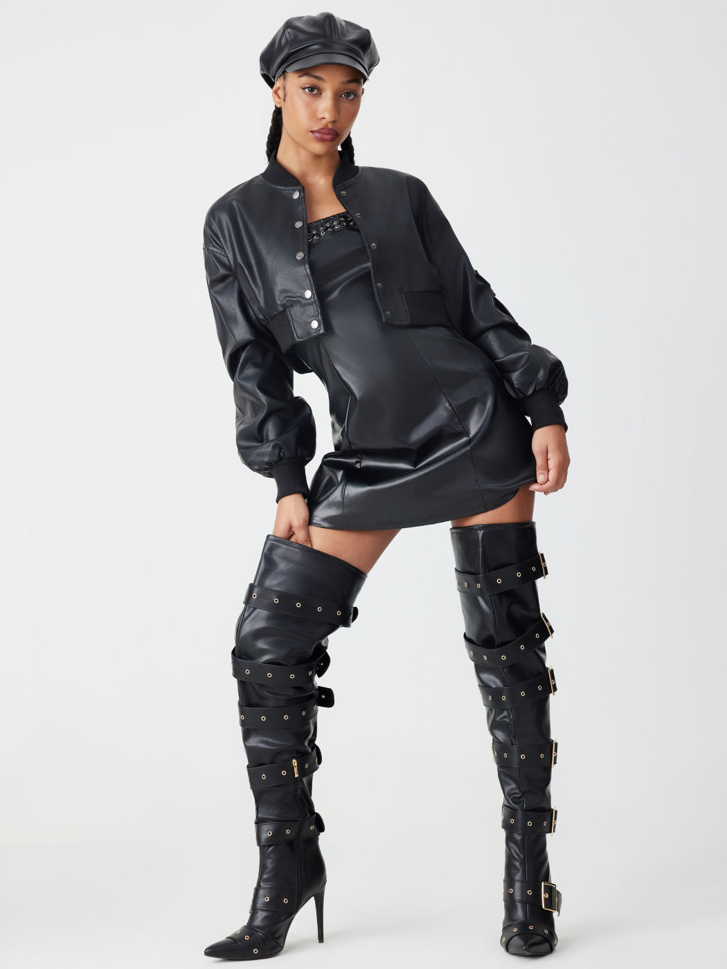  Denim Schnallen Overknee Stiefel