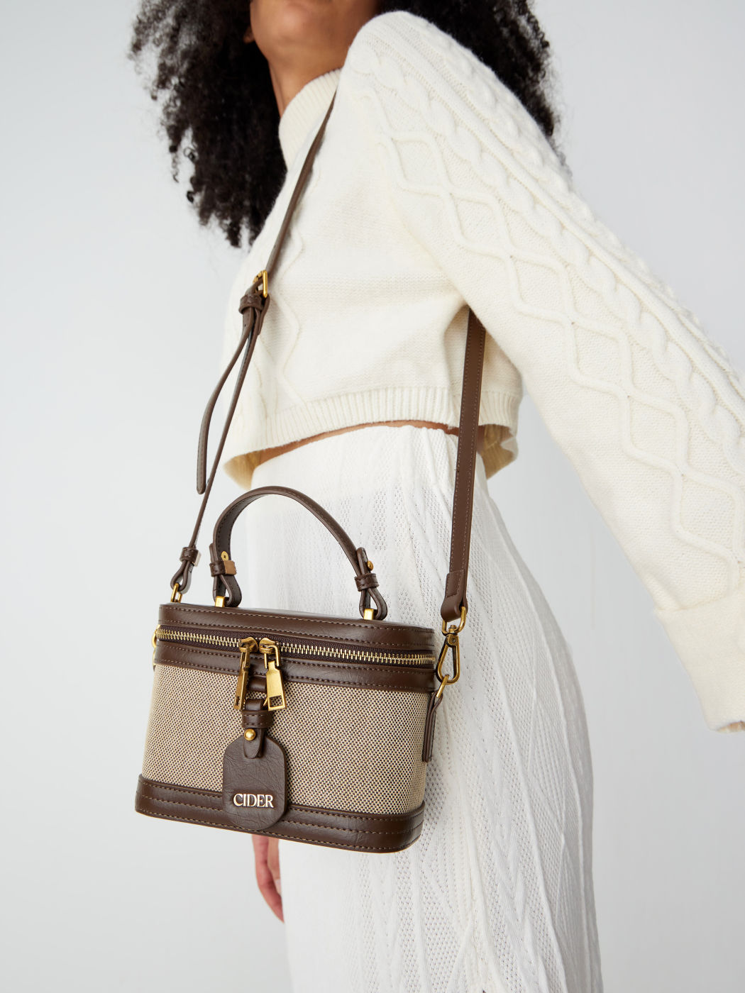 Solid Faux Leather Top Handle Bag