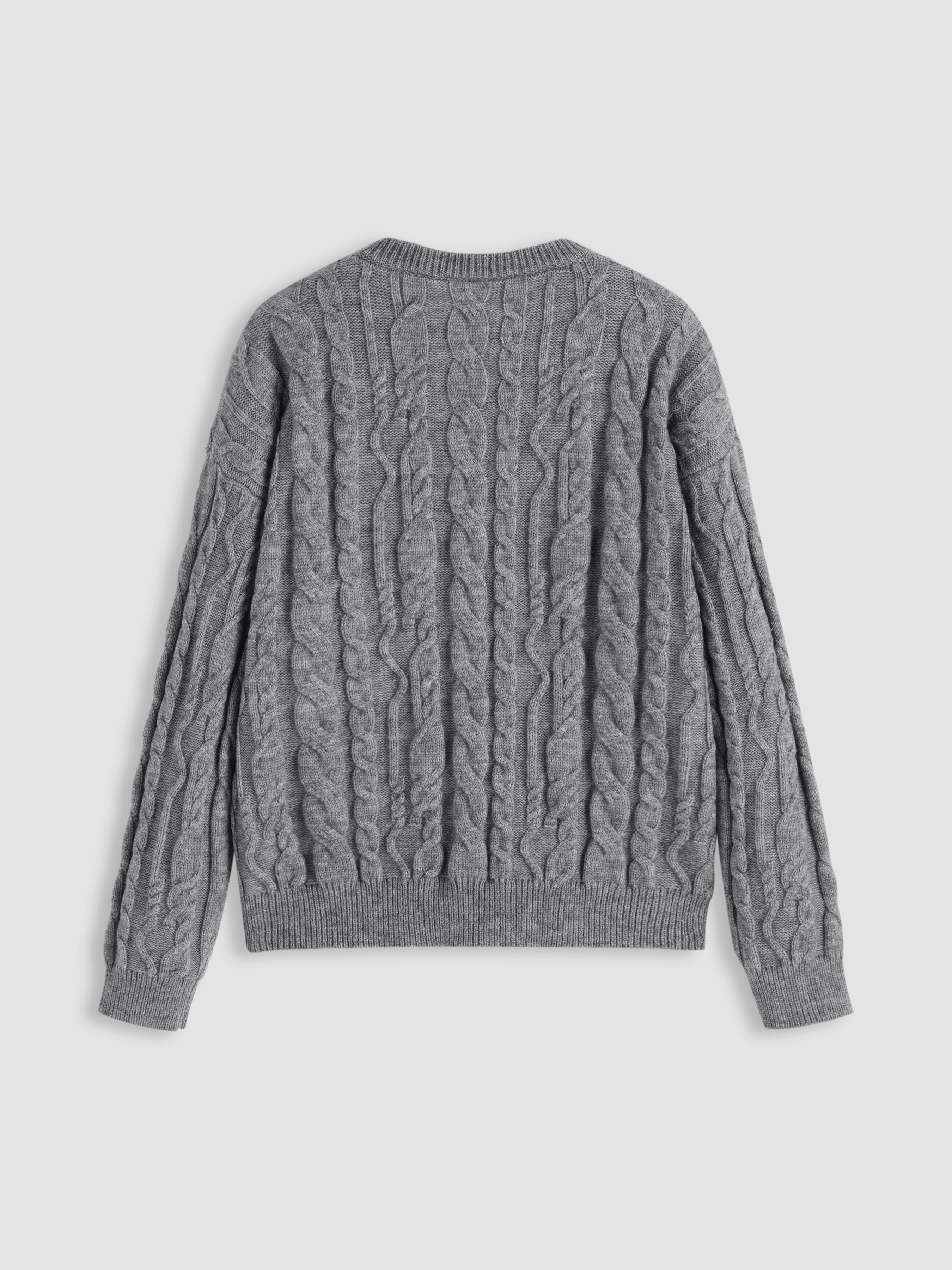 ★送料・関税込★MARITHE★CABLE ROUND NECK PULLOVER KNIT★ Cable-Knit Round Neck Dropped Shoulder Sweater – Cart Retail