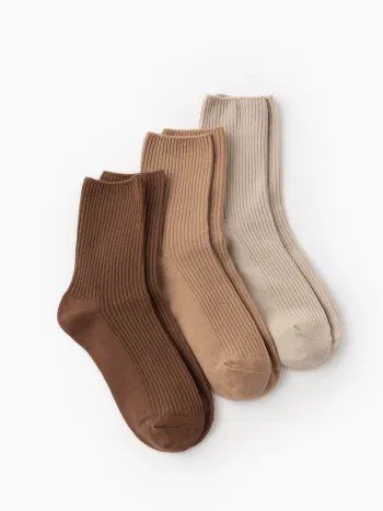 3 Pairs Solid Socks Set