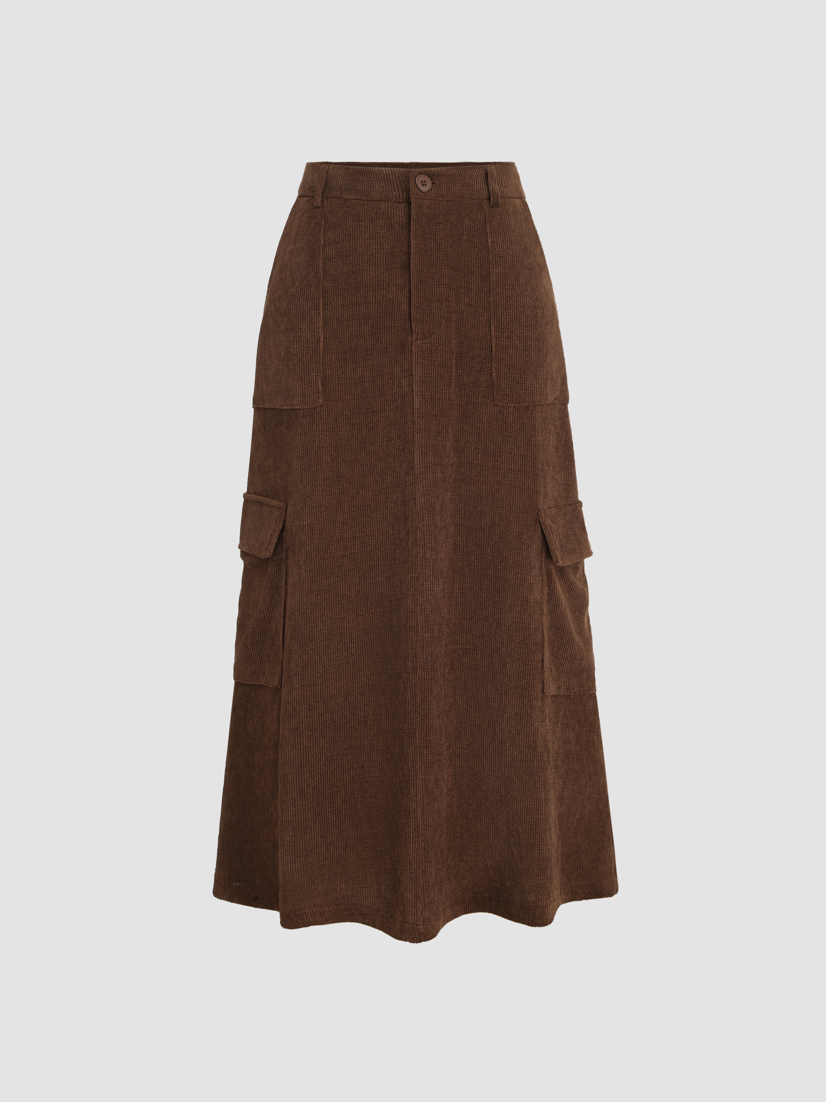 【in a row】corduroy cargo skirt pants Bliss Cargo Skirt Deep Taupe Corduroy – Sheek