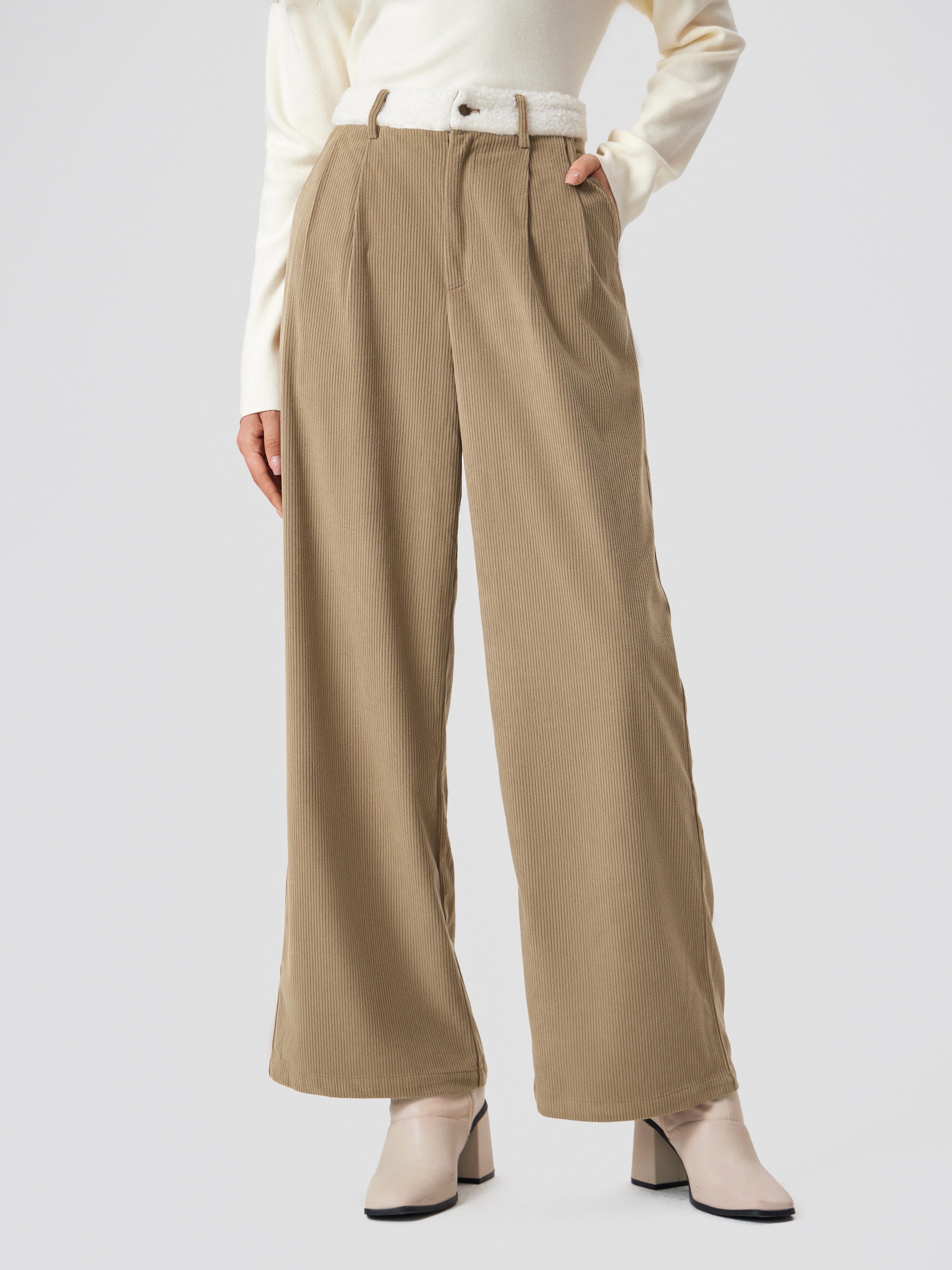 Pantalon large plissé discount zara