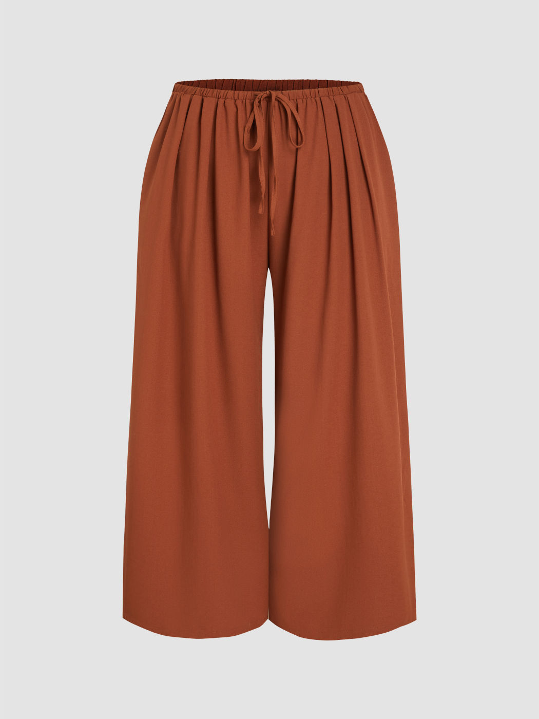  Feste Hohe Taille Schleife Weite Hosen Kurve & Plus