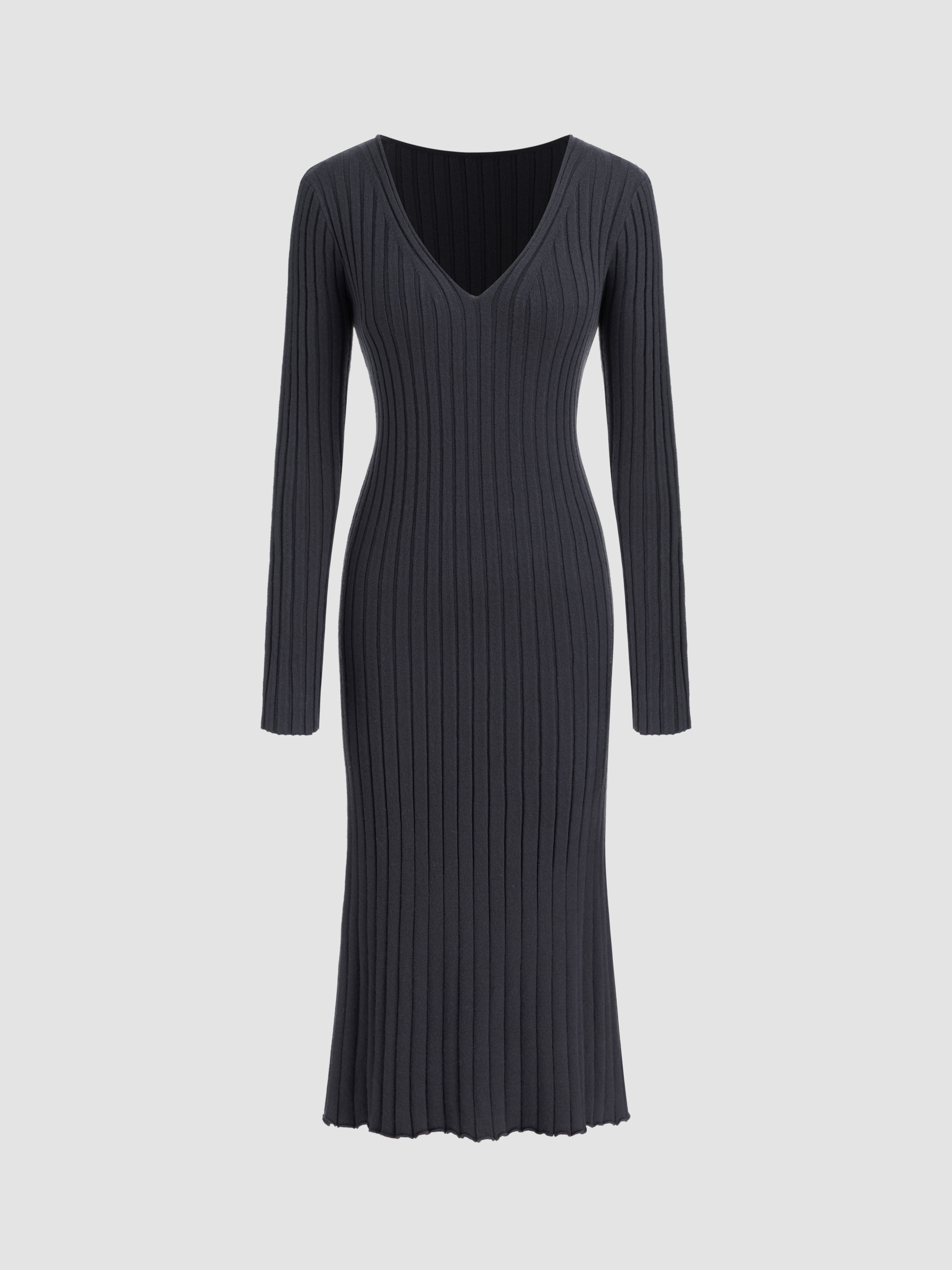 CIDER V Neck Casual Wrap Dress – Flattering Midi Length, Soft Breathable Fabric, Versatile For Day Or Night