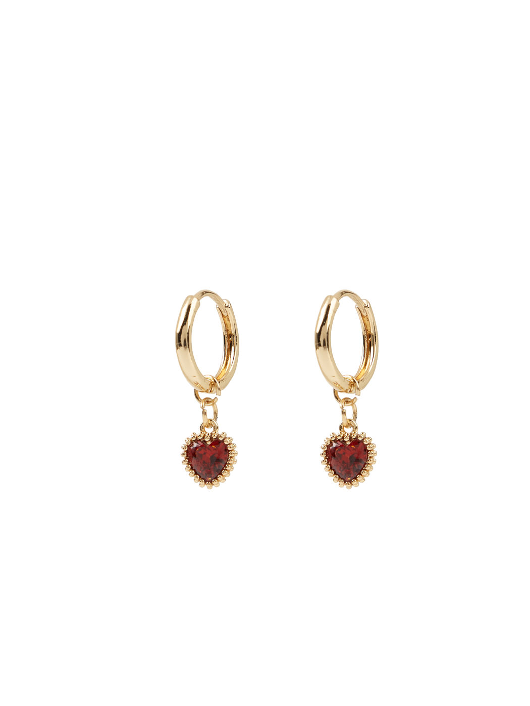 Heart Design Birth Month Hoop Earrings