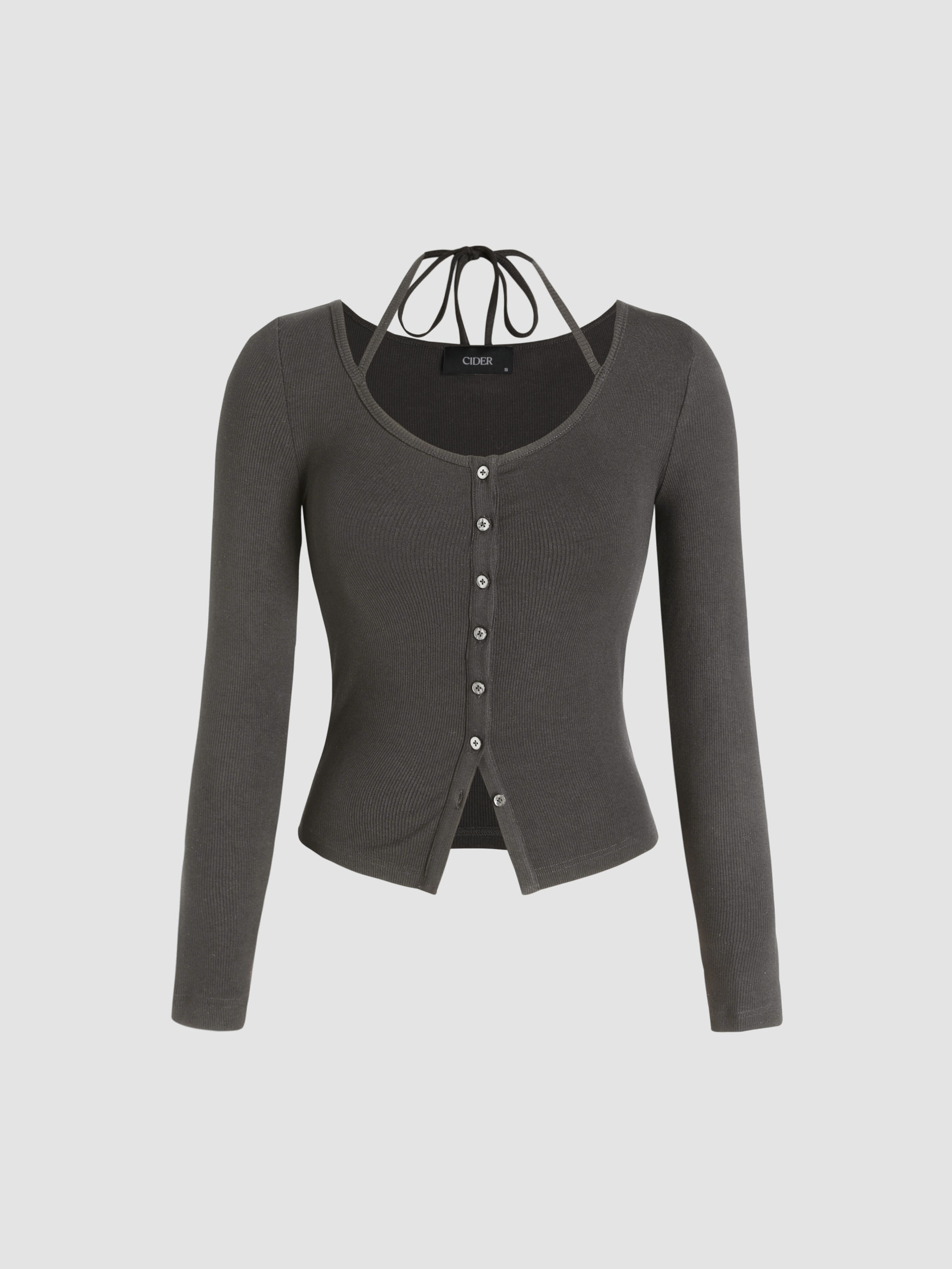 Solid Texture Crop Cardigan