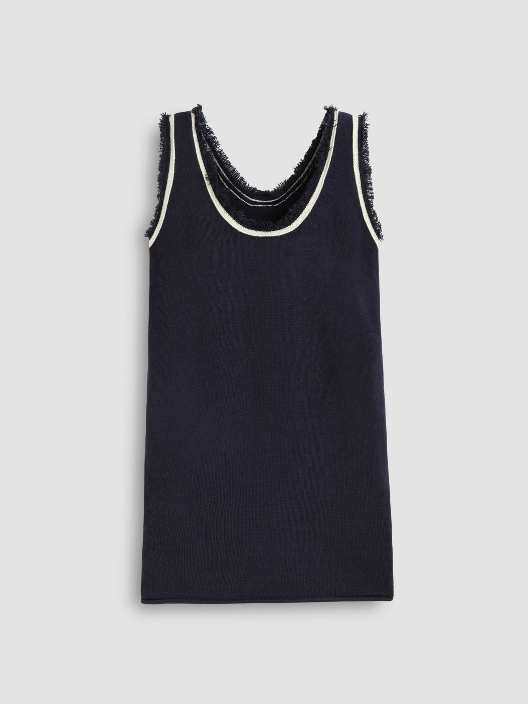 U-neckline Tassel Knitted Mini Dress
