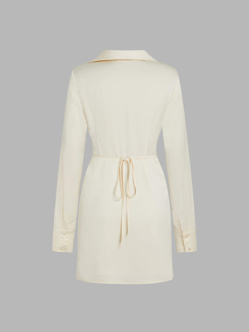  Kragen Solide Twist Langarm Minikleid