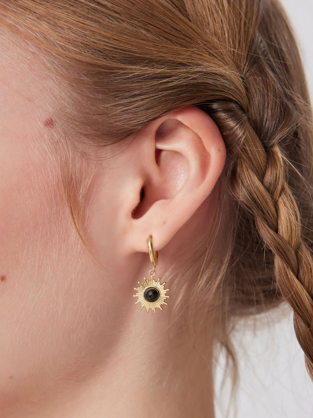 Gemstone Sun Decor Earrings
