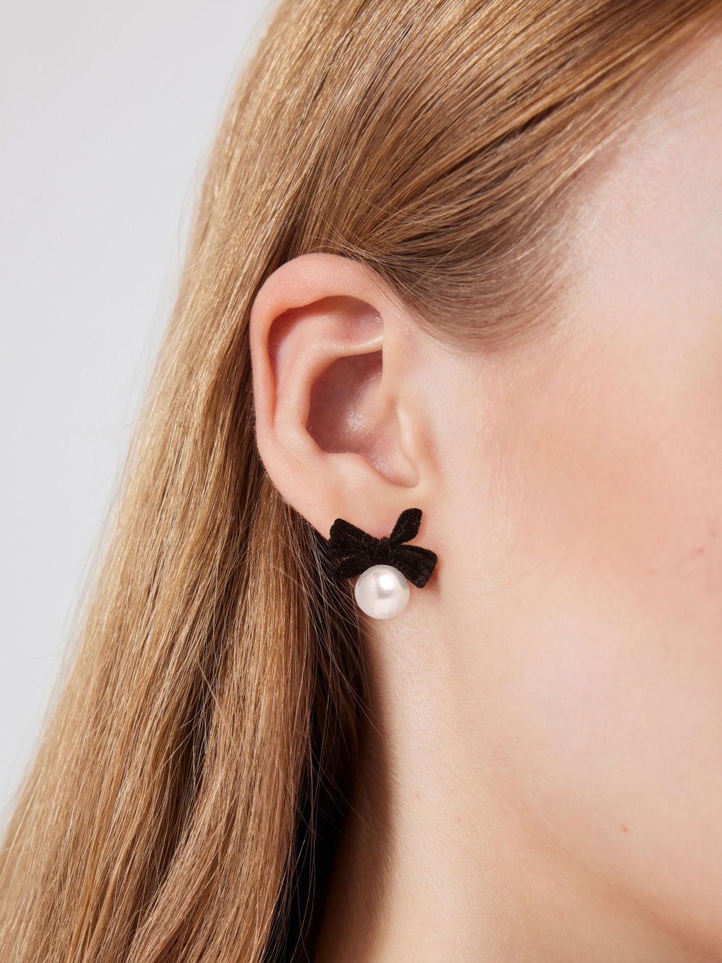 Faux Pearl Bowknot Earrings
