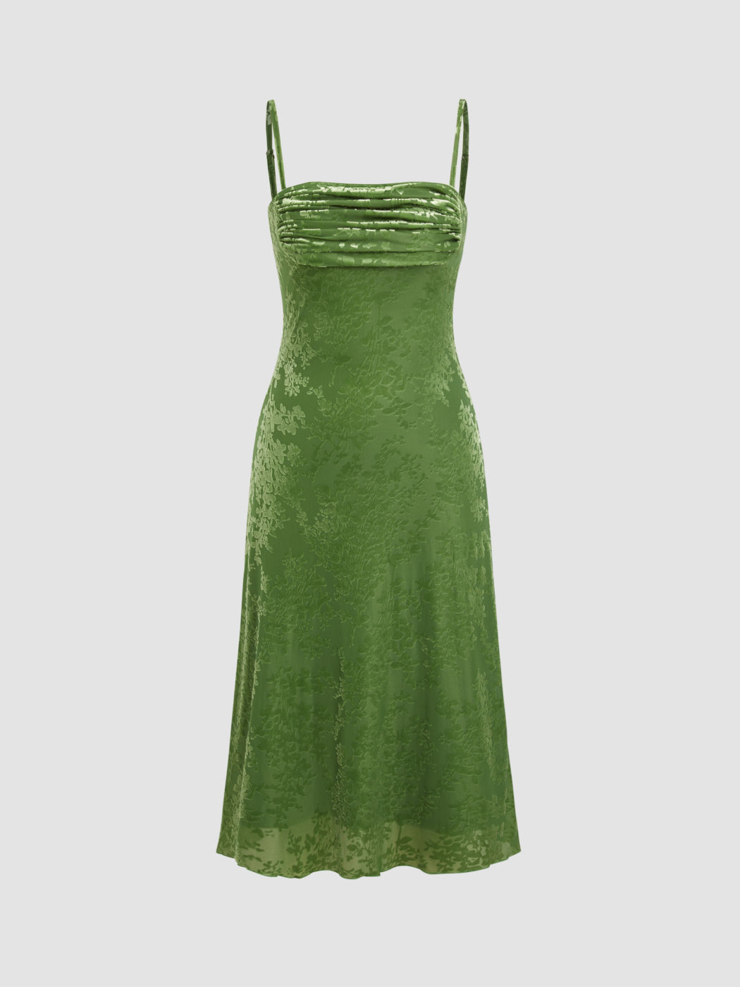  Mesh Rüschen Quadrathals Floral Maxikleid