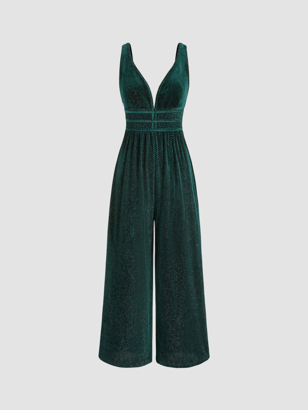 Velvet V-neck Backless Jumpsuit