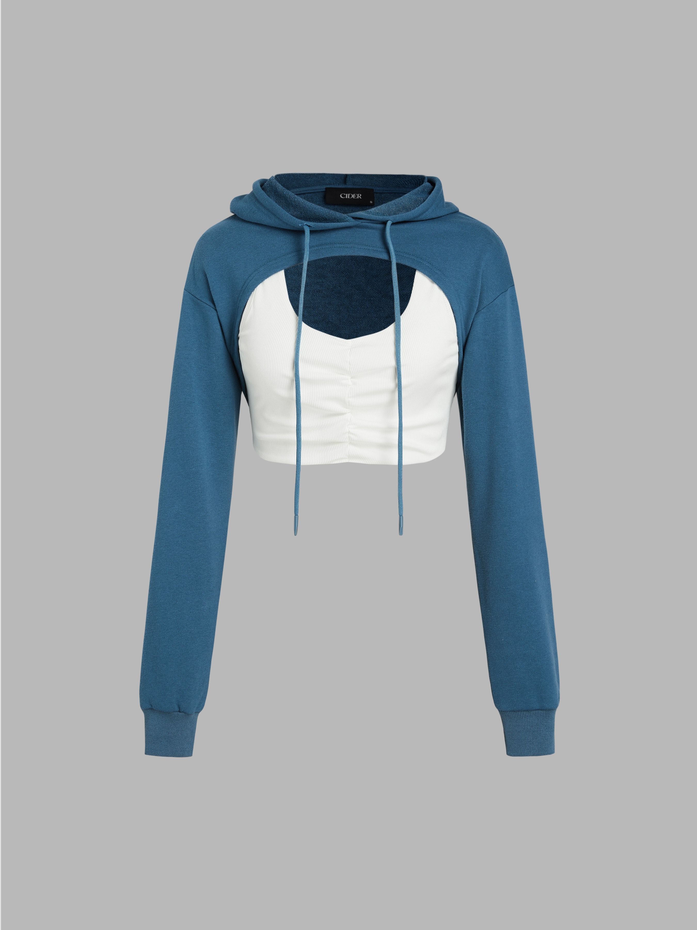 Crop top hoodie online with drawstring