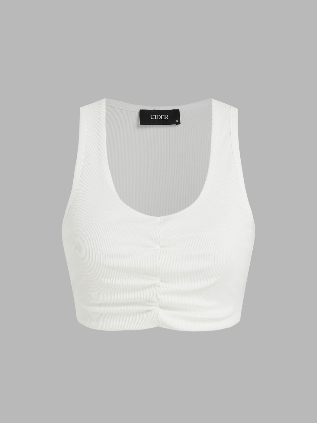Long Sleeve Drawstring Hoodie Shrug & Solid Crop Tank Top