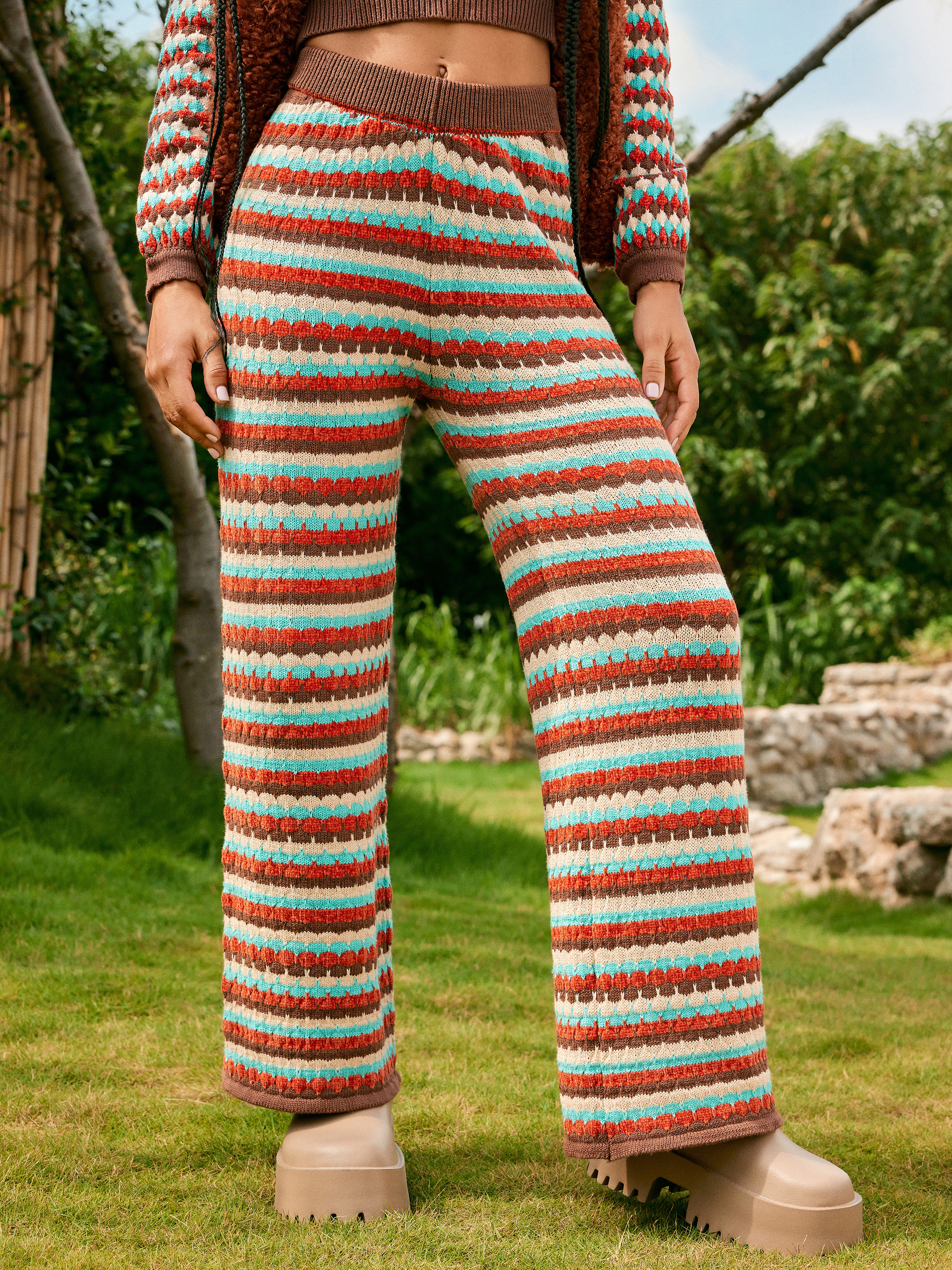 Fun Girl  Stripe Knit Pants – The Lavish Connect