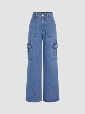 Alessia Solid Cargo Jeans