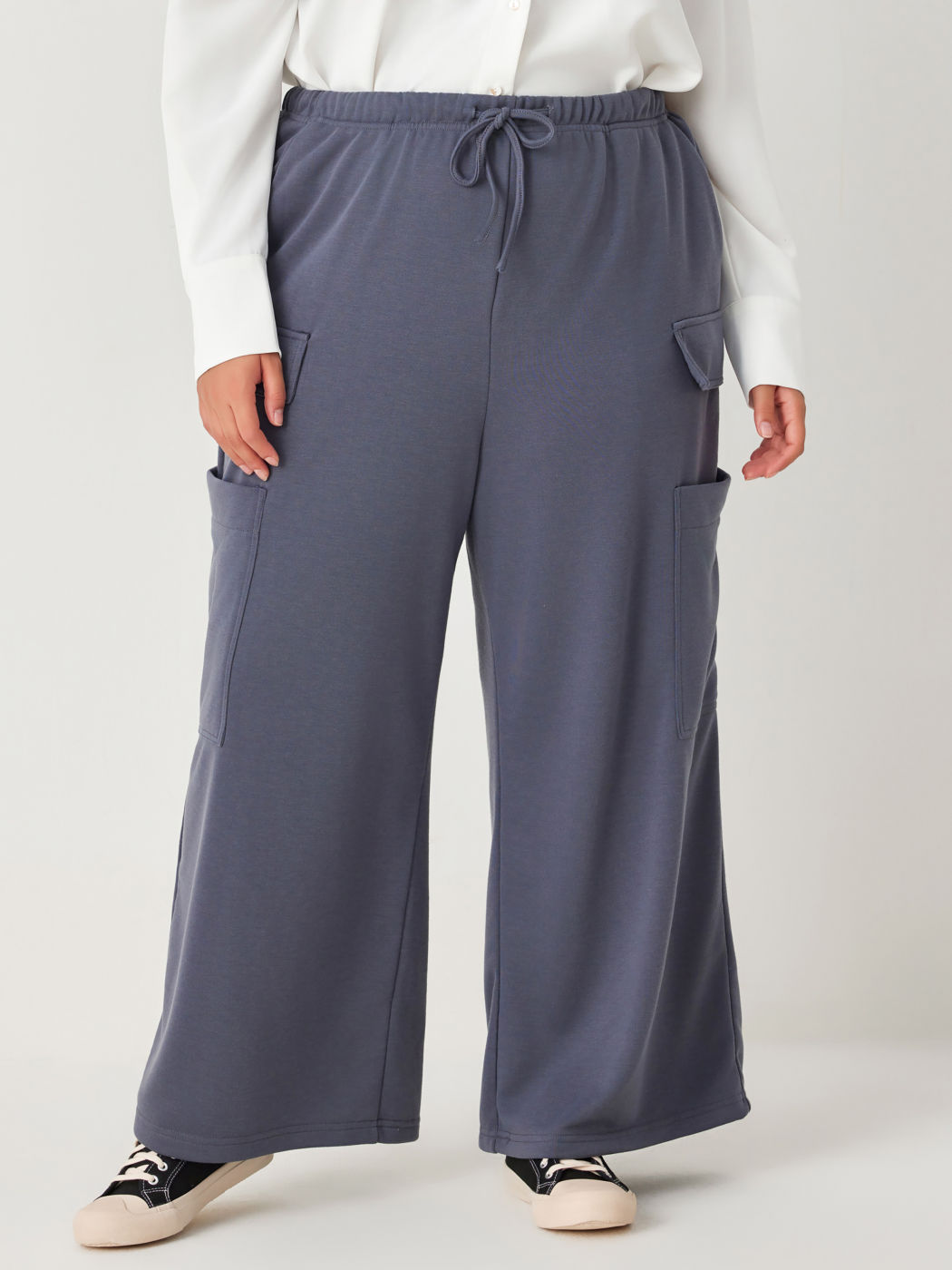  Cargo Terry Mittlere Taille Gerade Bein Hosen Kurve & Plus