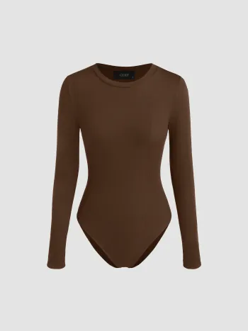 Round Neckline Long Sleeve Bodysuit