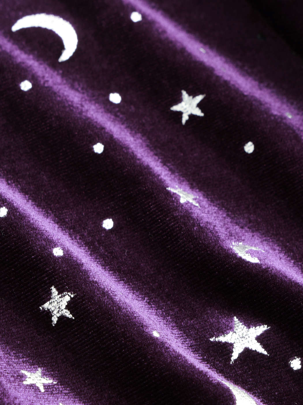 Velvet Moon Star Long Sleeve Crop Top