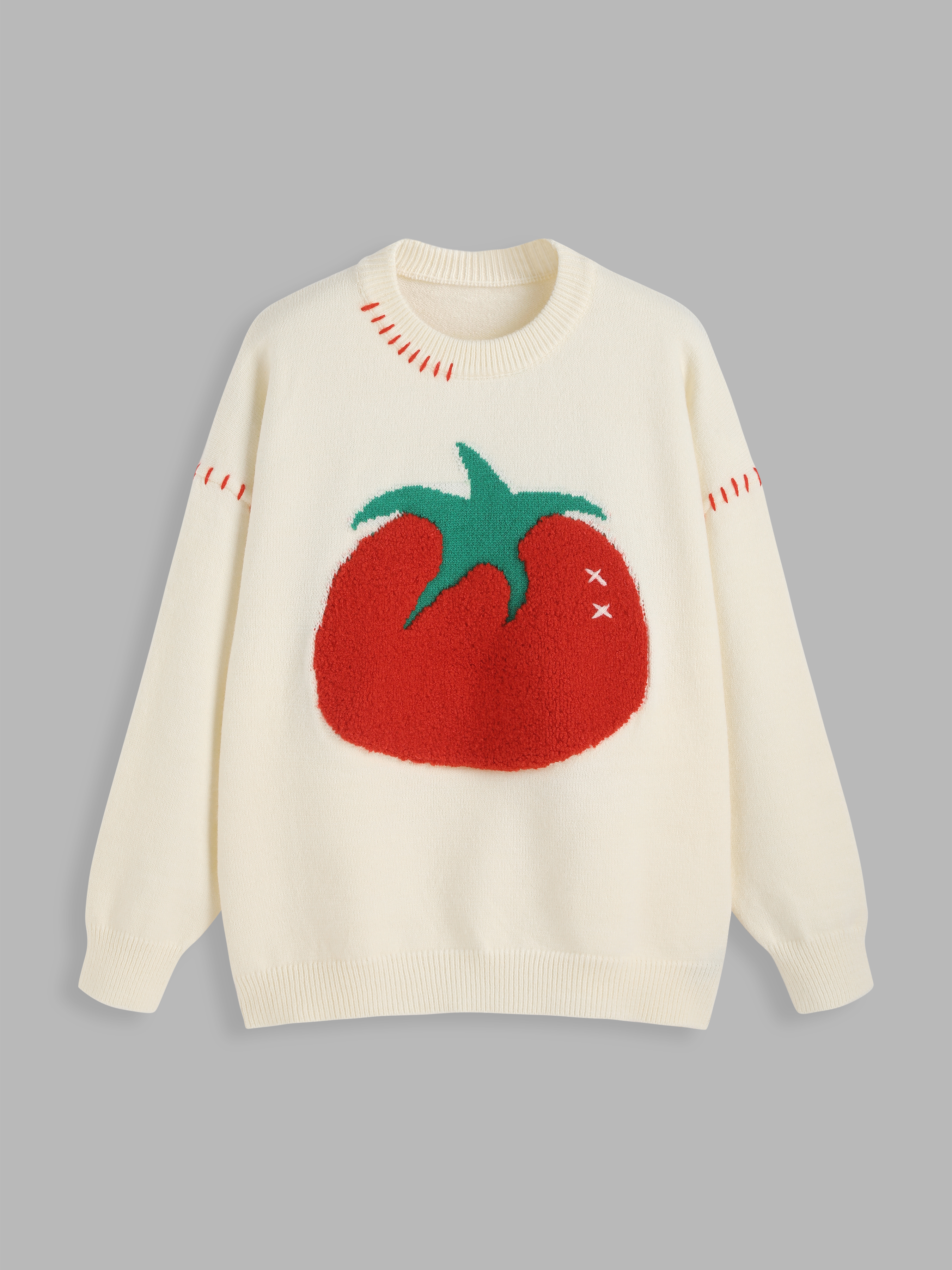 売れ筋商品|||ヤス ニット&セーター レディース アウター YASTRIO PULLOVER  - Jumper - birch/dianthus/cherry tomato YAS KNIT TRIO SS KNIT PULLOVER DIANTHUS CHERRY TOMATO