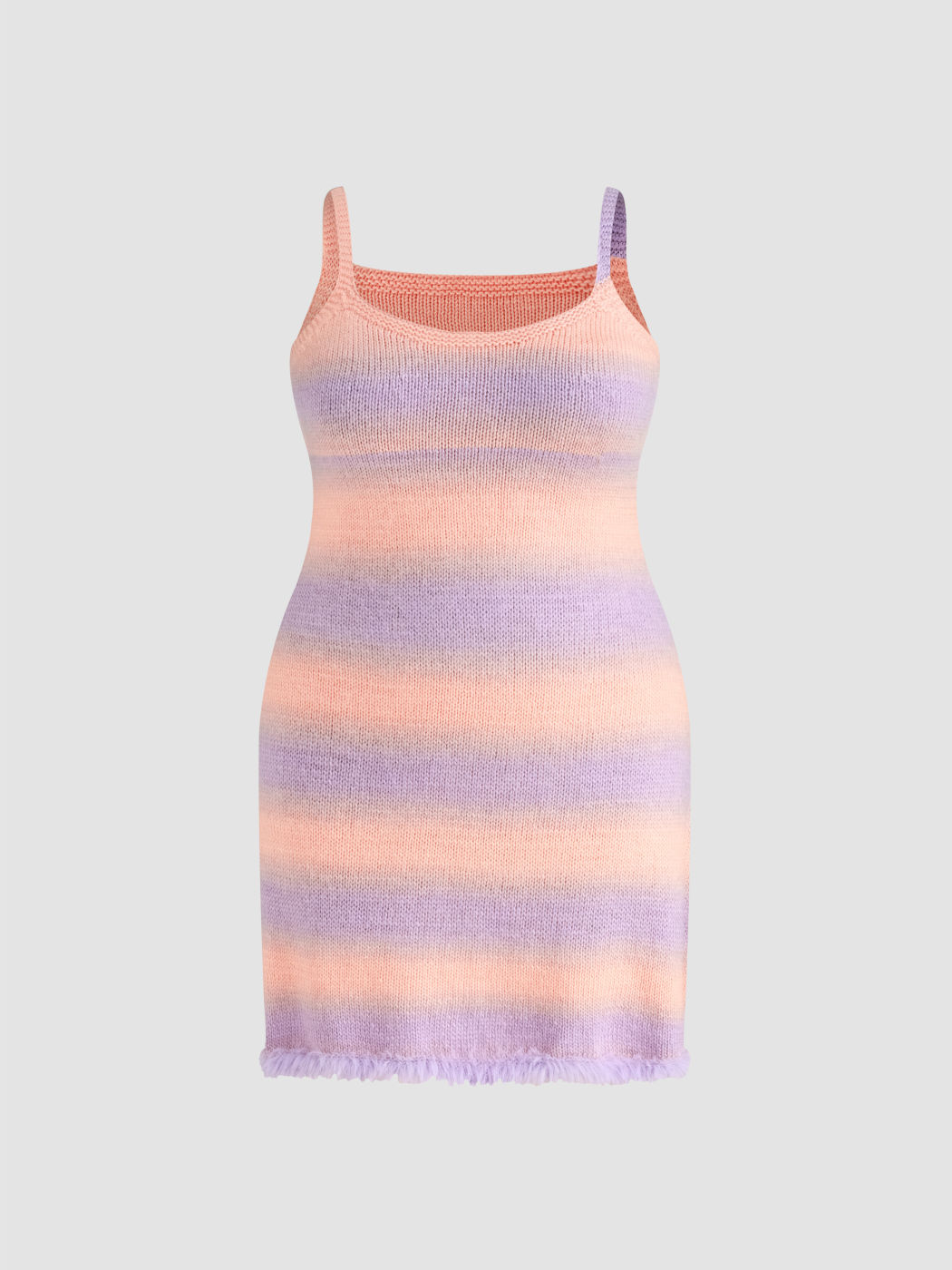 Vestito midi a righe con scollo rotondo e cappello a righe in maglia Curve & Plus