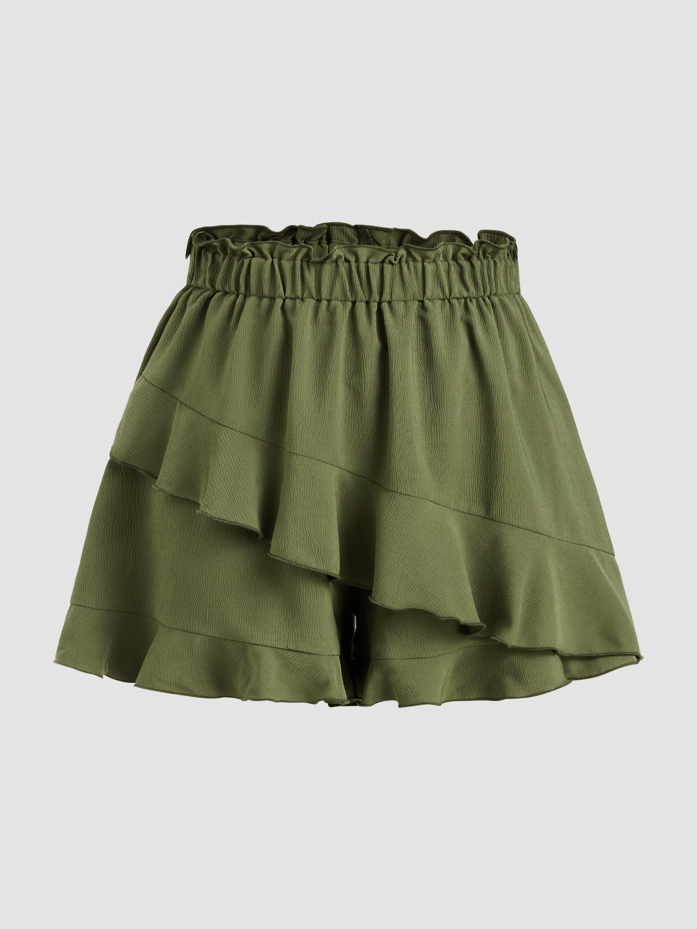 Middle Waist Ruffle Shorts For Daily Casual School