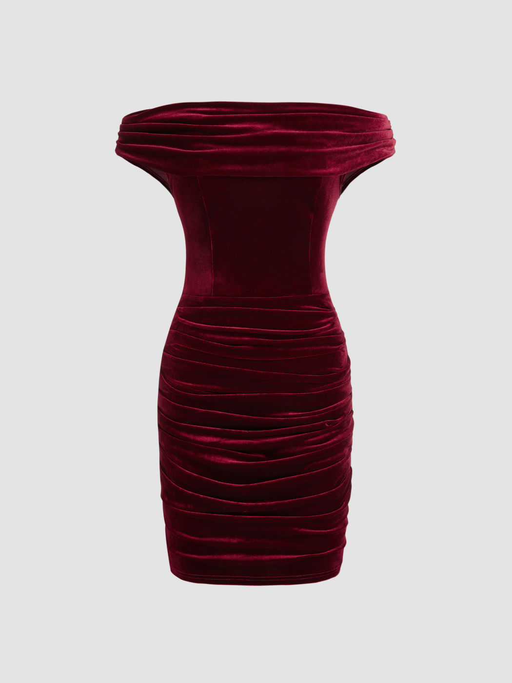 Sun Dresses Graduation Dress Grad Dresses Velvet Velvet Off-shoulder Solid Ruched Mini Dress For ...