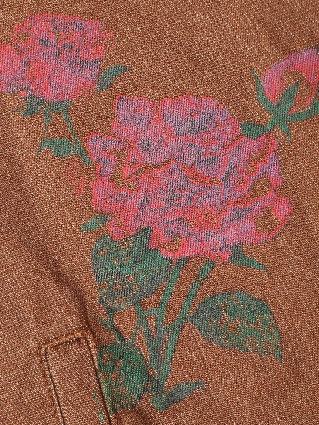 Collar Rose Letter Pocket Denim Jacket