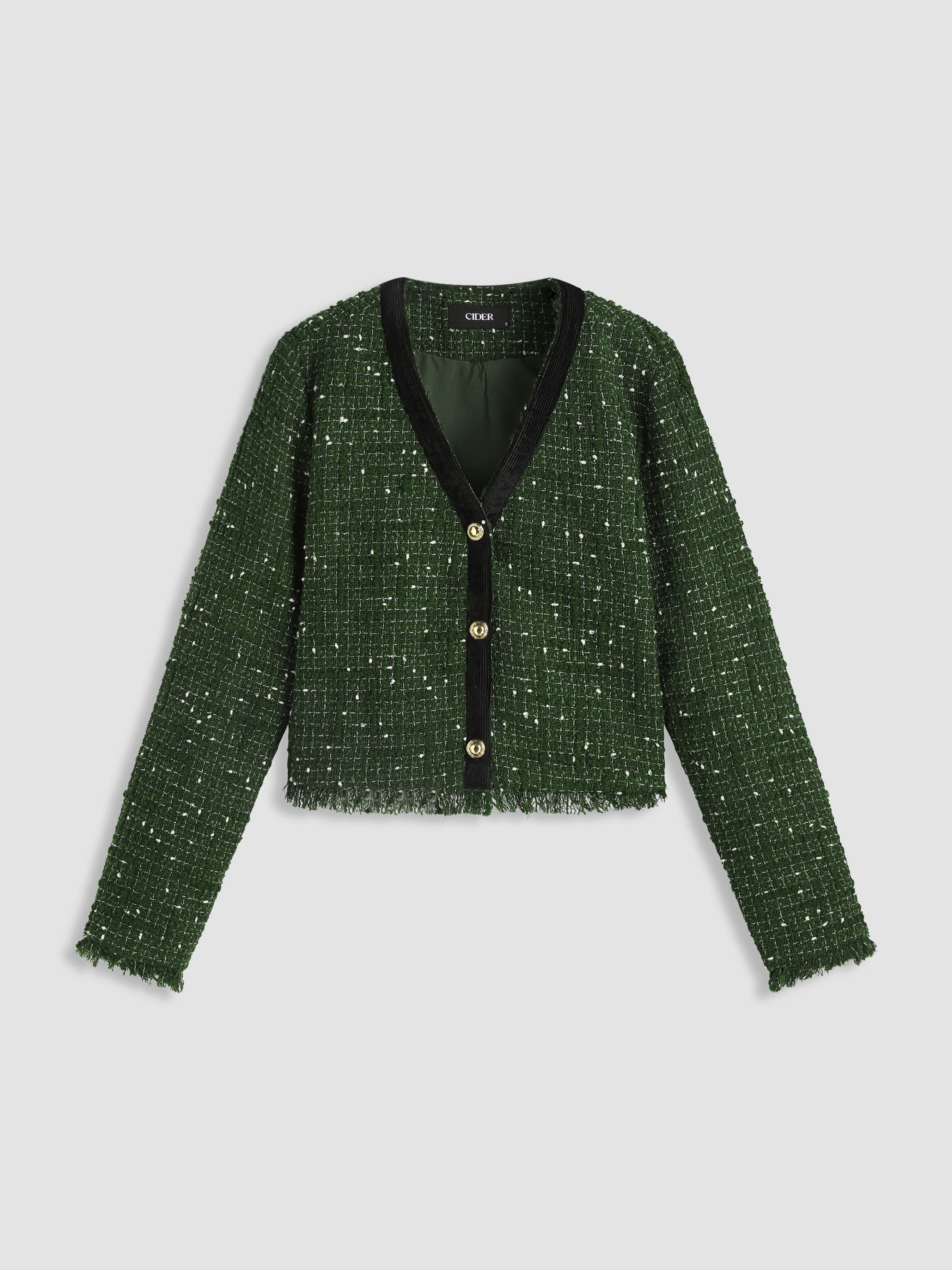 Woolblend Tweed Button Jacket Cider