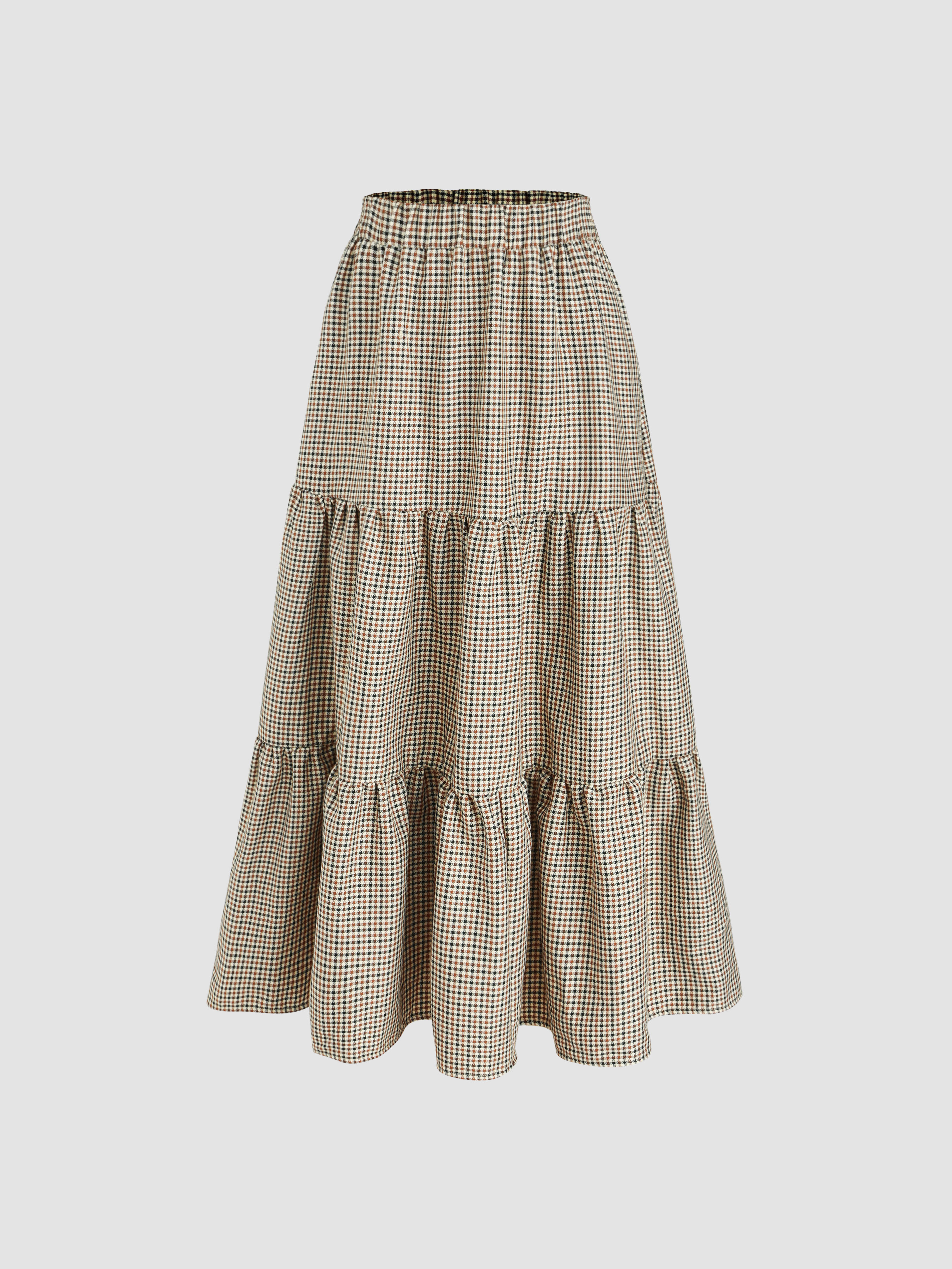High Waisted Ruffled Maxi Skirt with High Slit main image 0
