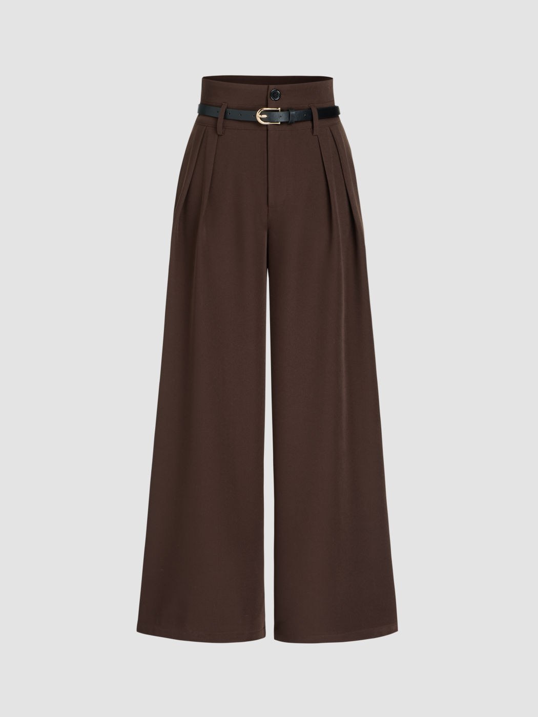 Gürteltrage Hochbund-Pleat-Hosen