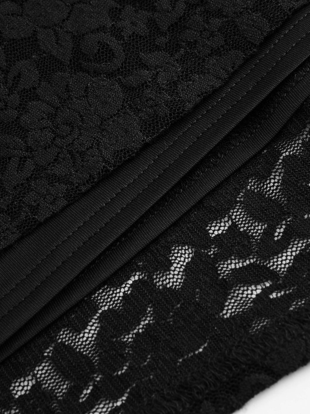  Geraffte Blumen Spitze Strickrock Kurve & Plus