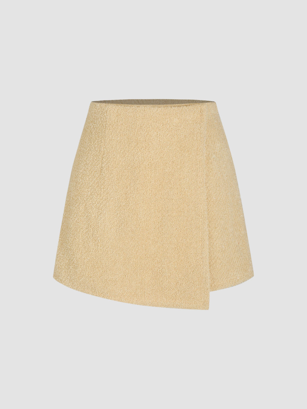 Tweed Middle Waist Solid Zipper Shorts