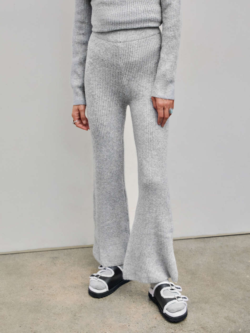 Tessuto in maglia Pantaloni a vita elastica in maglia di lana For