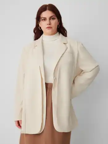 Dirty Chai Oversized Cream Blazer Kurve & Plus