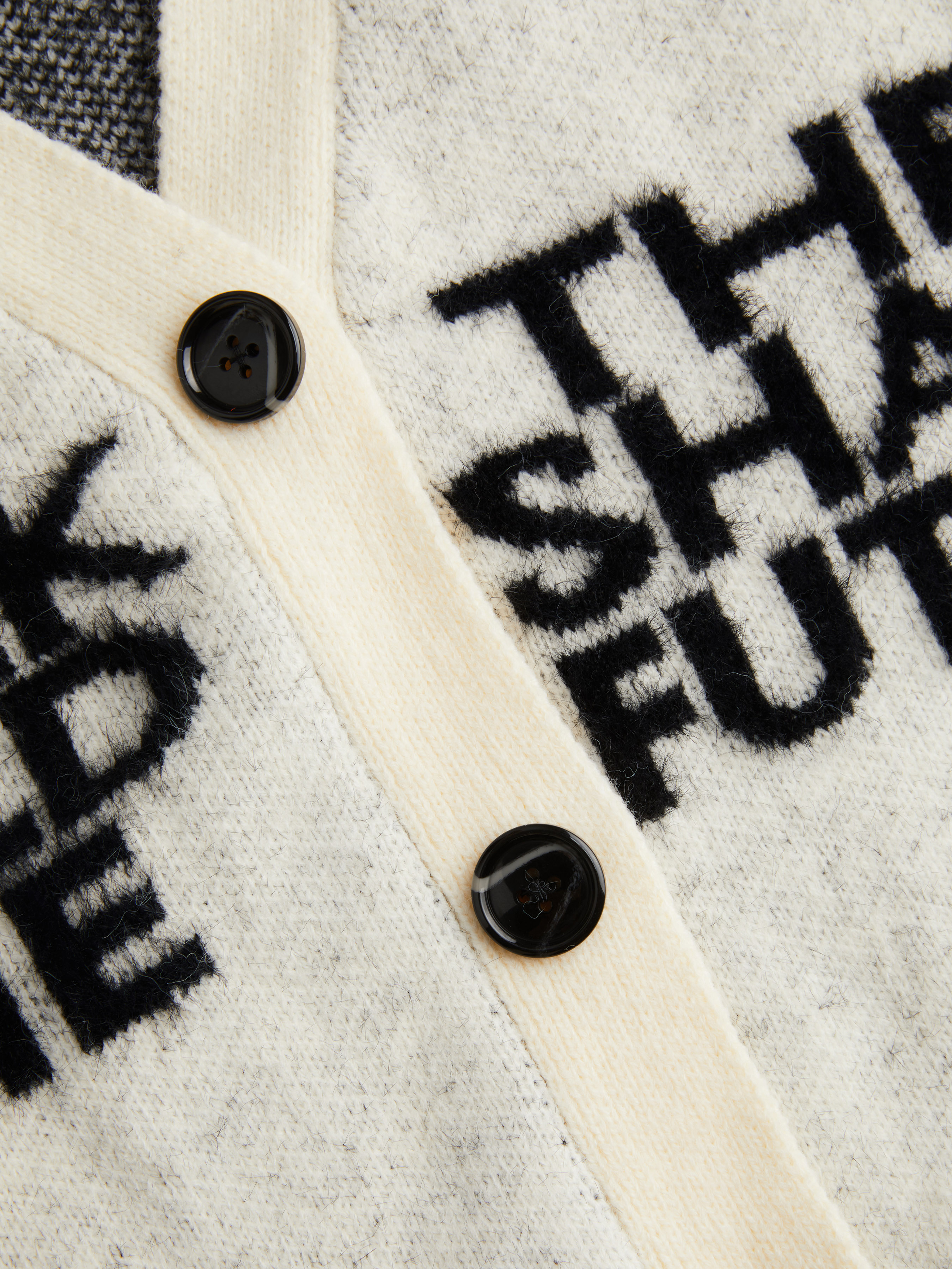 V-neck Graphic Letter Button Knitted Cardigan For School