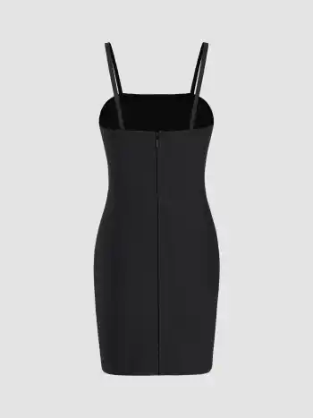  Tube Solid Faux Perlen Minikleid